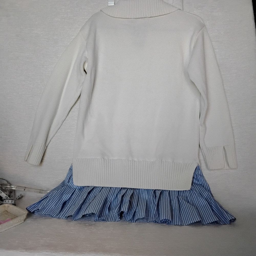 English Factory White Blue Sweater Dress for Women - Picture 2 of 9